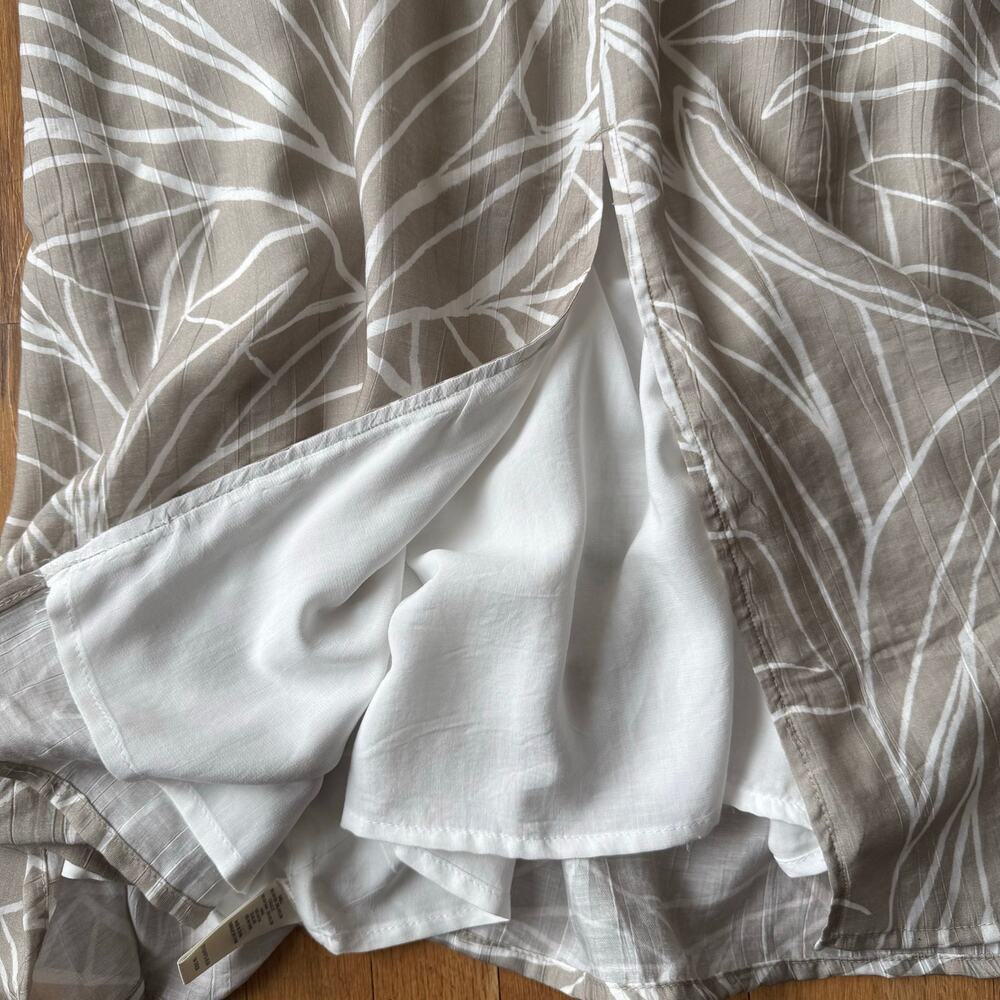 Bella Dahl Tropical Palm Print Halter Maxi Dress Cream Sz L Boho Beachy Resort - Picture 5 of 16